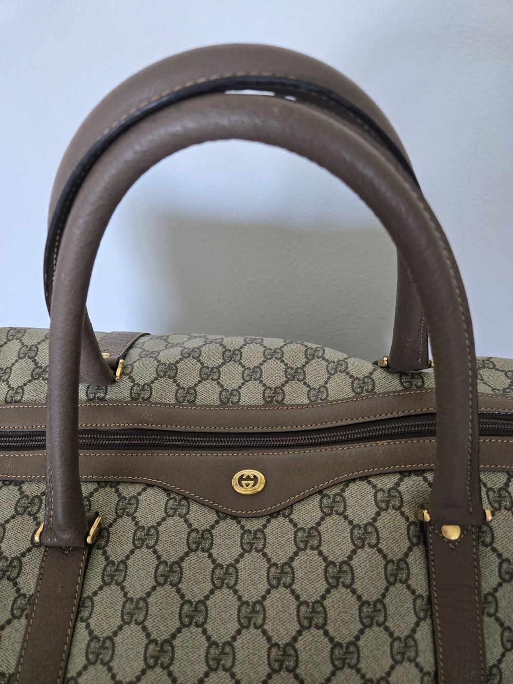 Gucci Brown GG Supreme Canvas Duffle Bag Size 55 With Strap - Picture 5 of 5